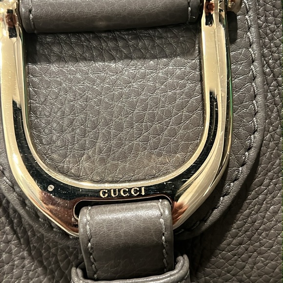 Gucci EUC leather Greenwich hobo gray tote, vintage - Picture 2 of 12
